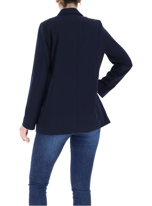 Giacca foderata con collo revers / Blu - Ideal Moda