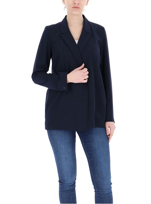 Giacca foderata con collo revers / Blu - Ideal Moda