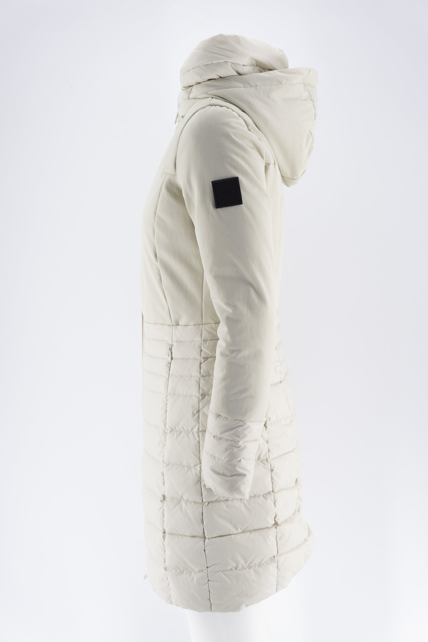 Piumino lungo in doppio tessuto / Beige - Ideal Moda