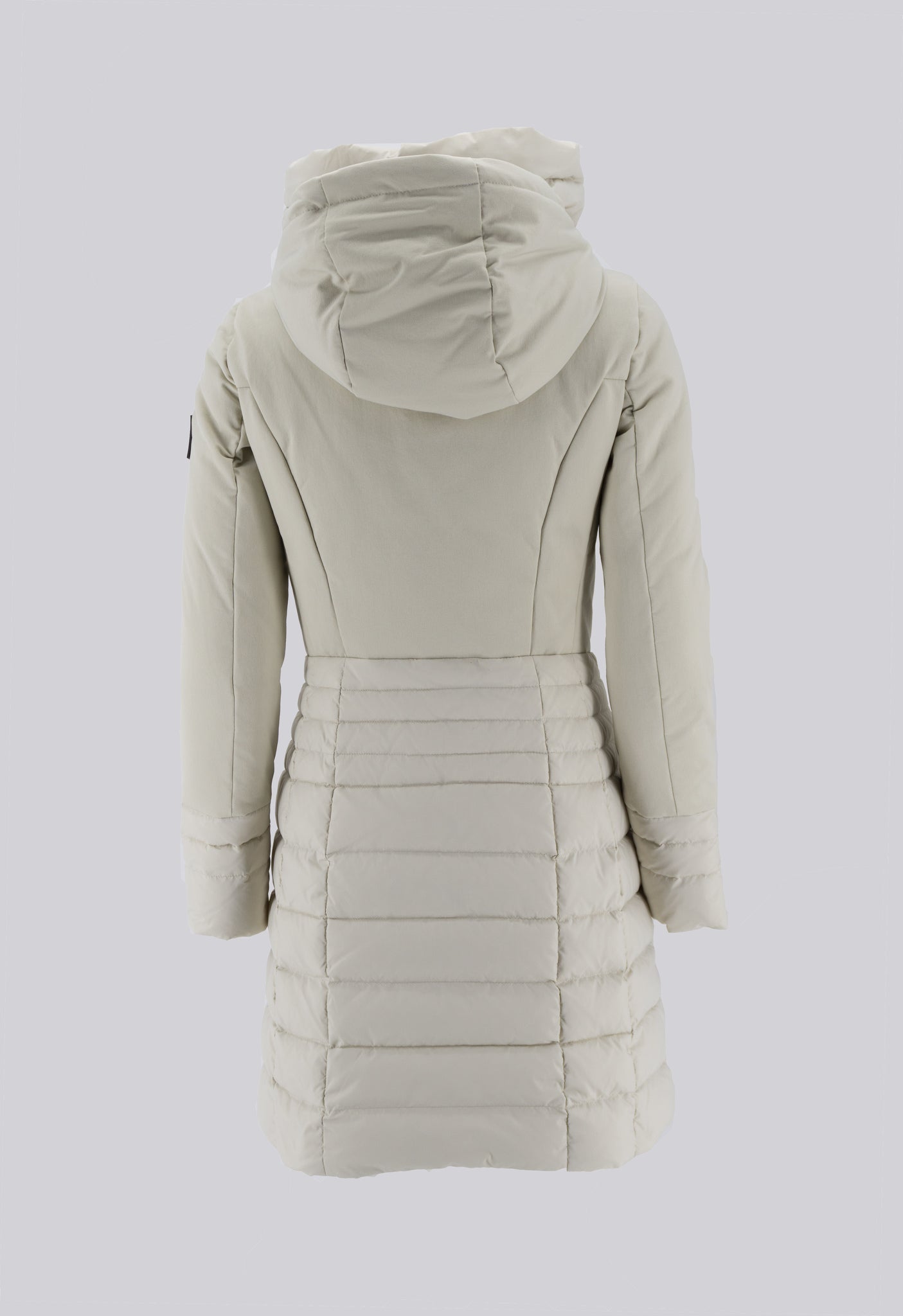 Piumino lungo in doppio tessuto / Beige - Ideal Moda