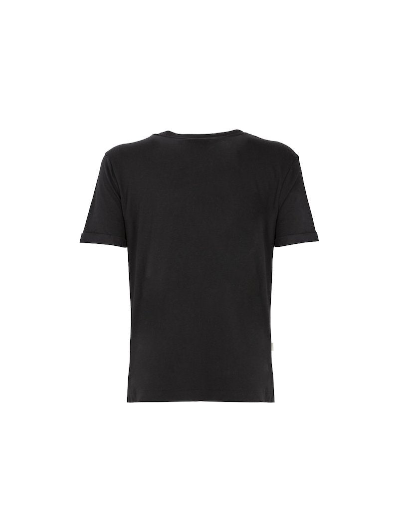 T-Shirt con applicazioni / Nero - Ideal Moda