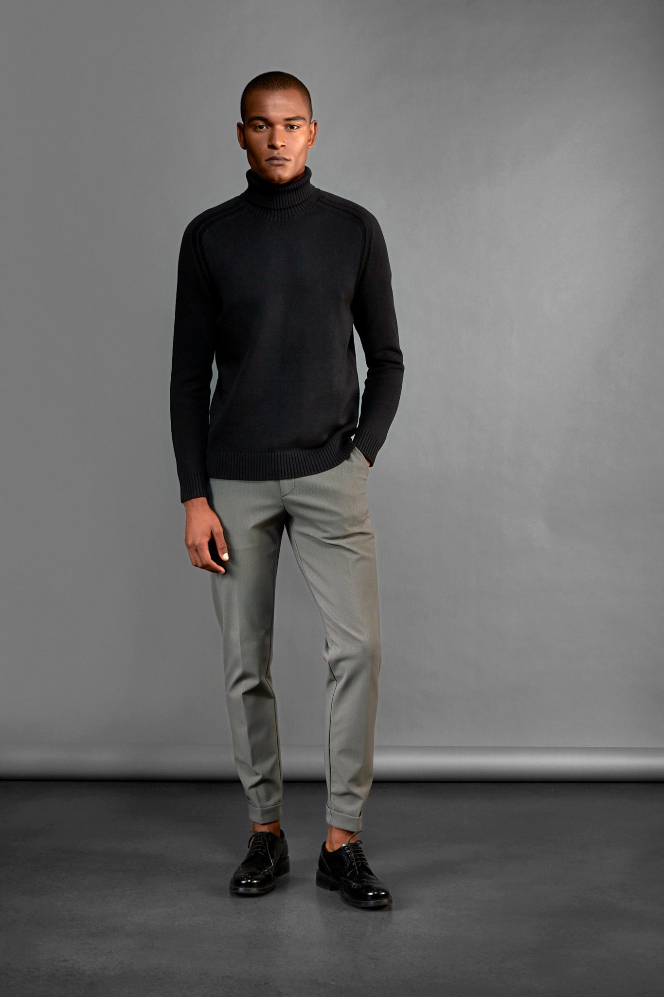 Maglia Collo Alto / Nero - Ideal Moda