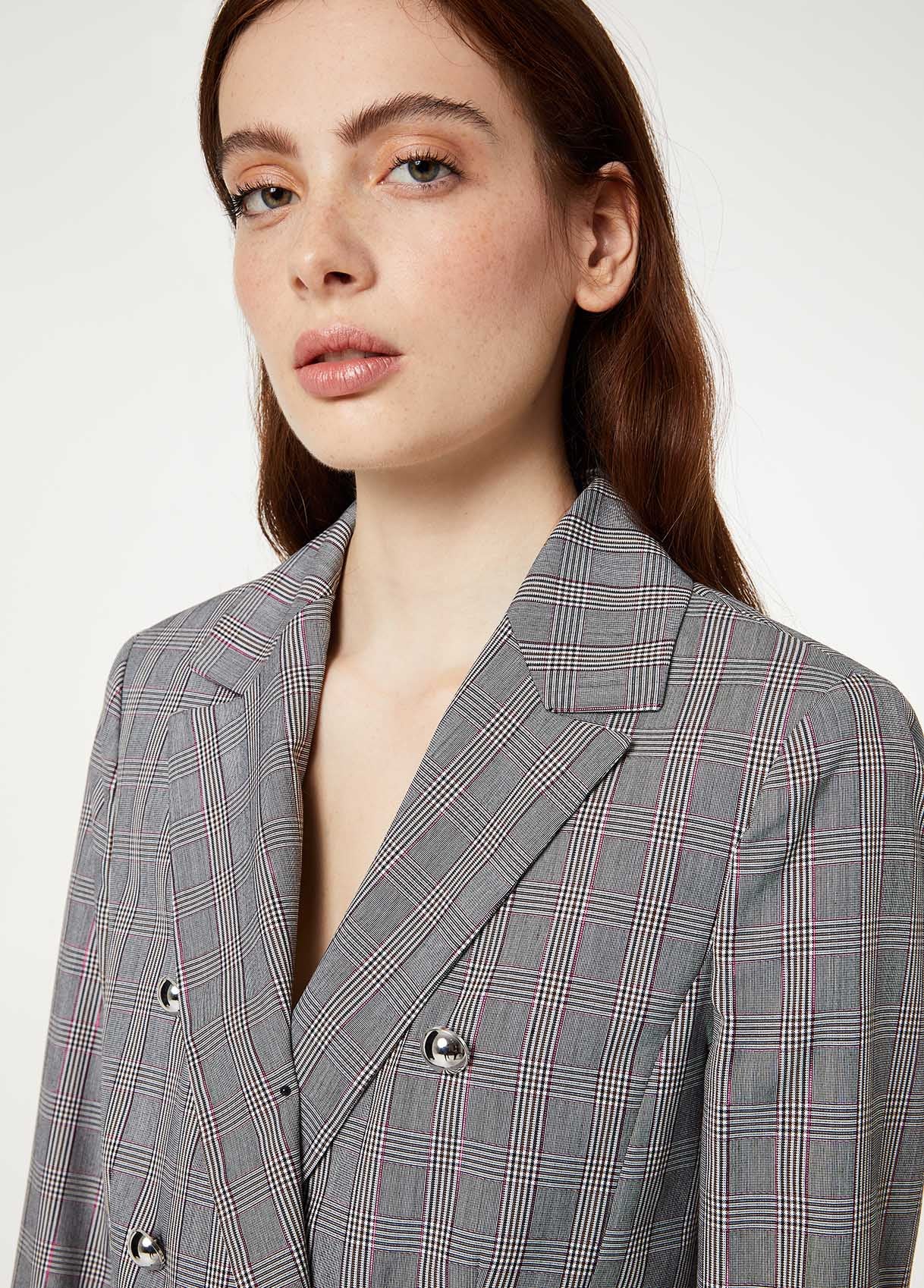 Blazer Check Doppiopetto / Grigio - Ideal Moda