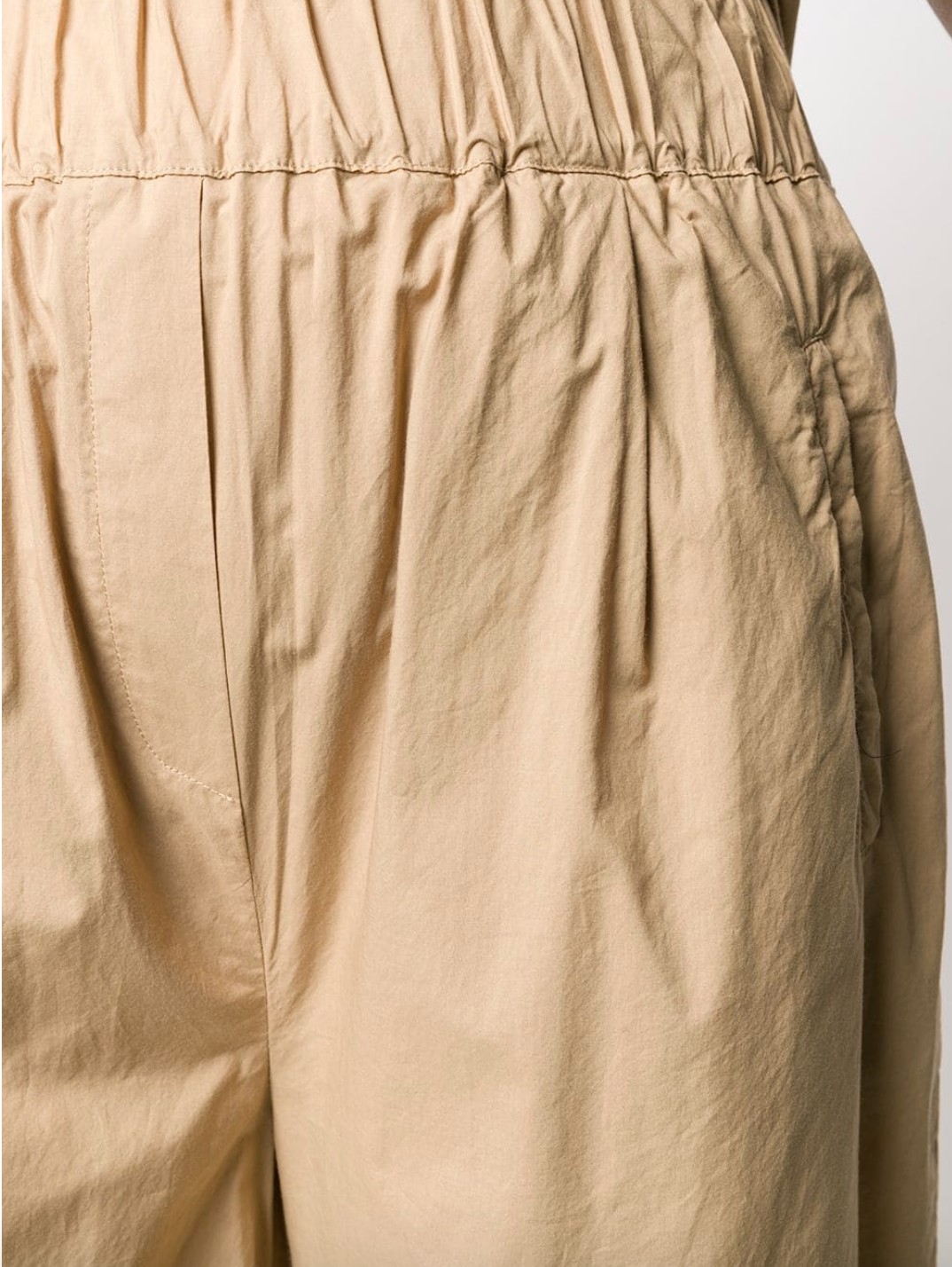 Pantaloni crop a gamba ampia / Beige - Ideal Moda