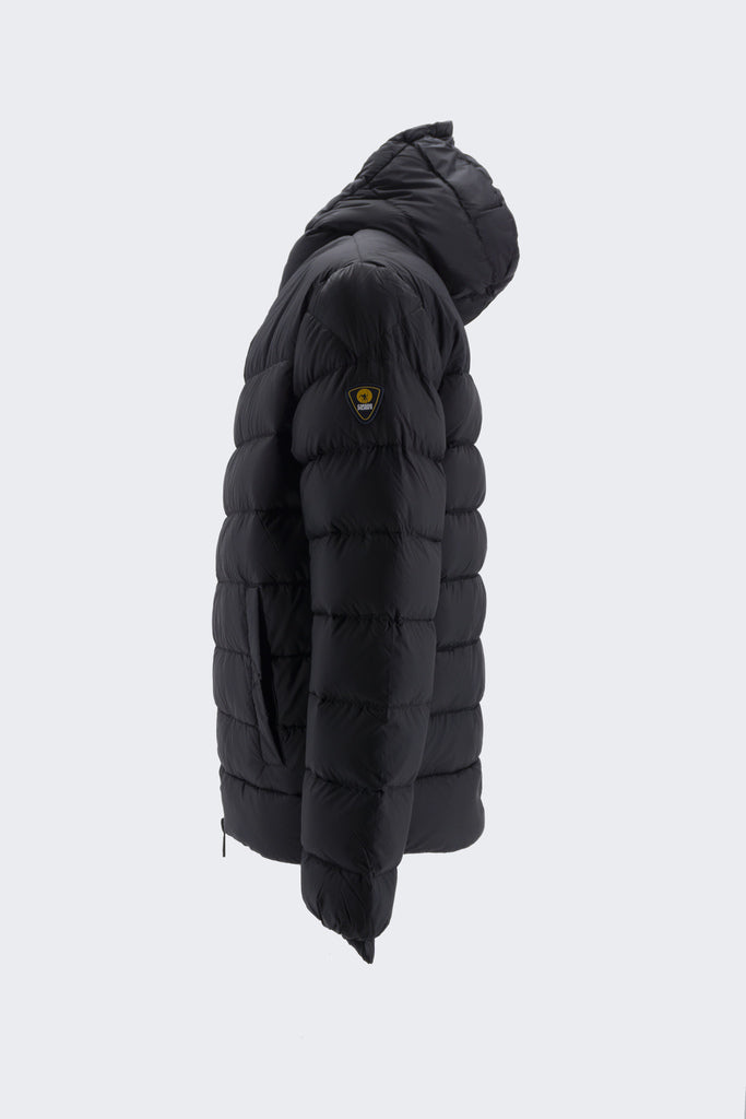 Piumino con Cappuccio 800 Fill Power Zadock / Nero - Ideal Moda