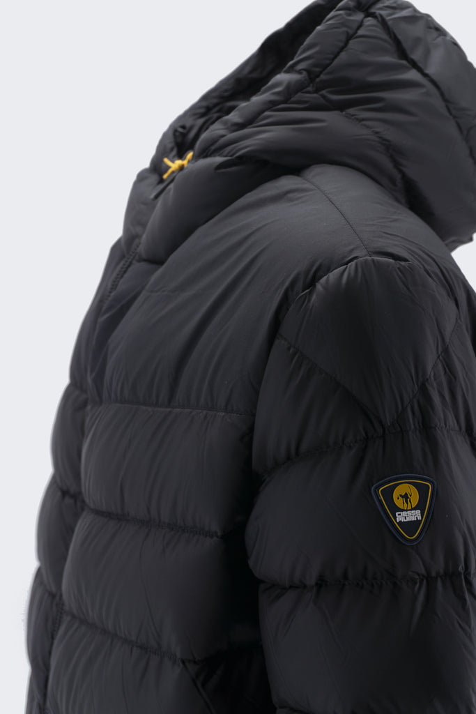 Piumino con Cappuccio 800 Fill Power Zadock / Nero - Ideal Moda