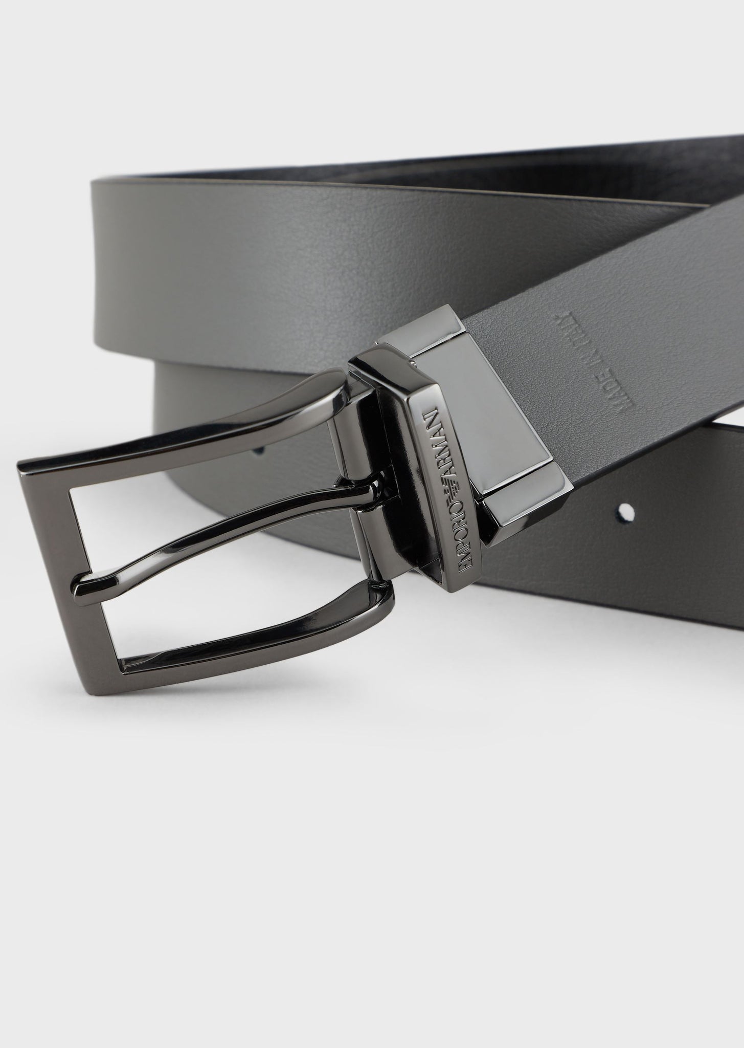 Cintura Emporio Armani Reversibile in Pelle / Nero - Ideal Moda