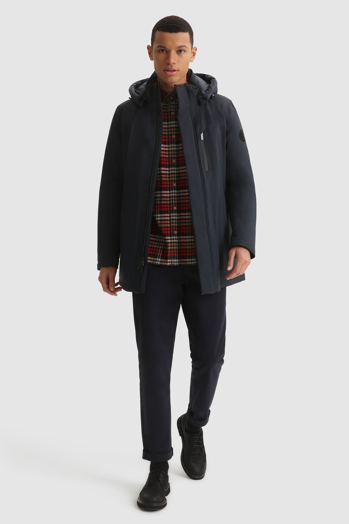 Giubbino Woolrich Mountain Parka Stretch / Blu - Ideal Moda