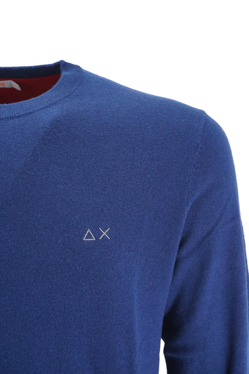 Maglia Sun 68 Polsini a Contrasto / Blu - Ideal Moda