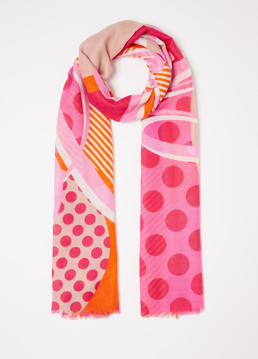 Stola a Pois con Logo Liu Jo / Rosa - Ideal Moda