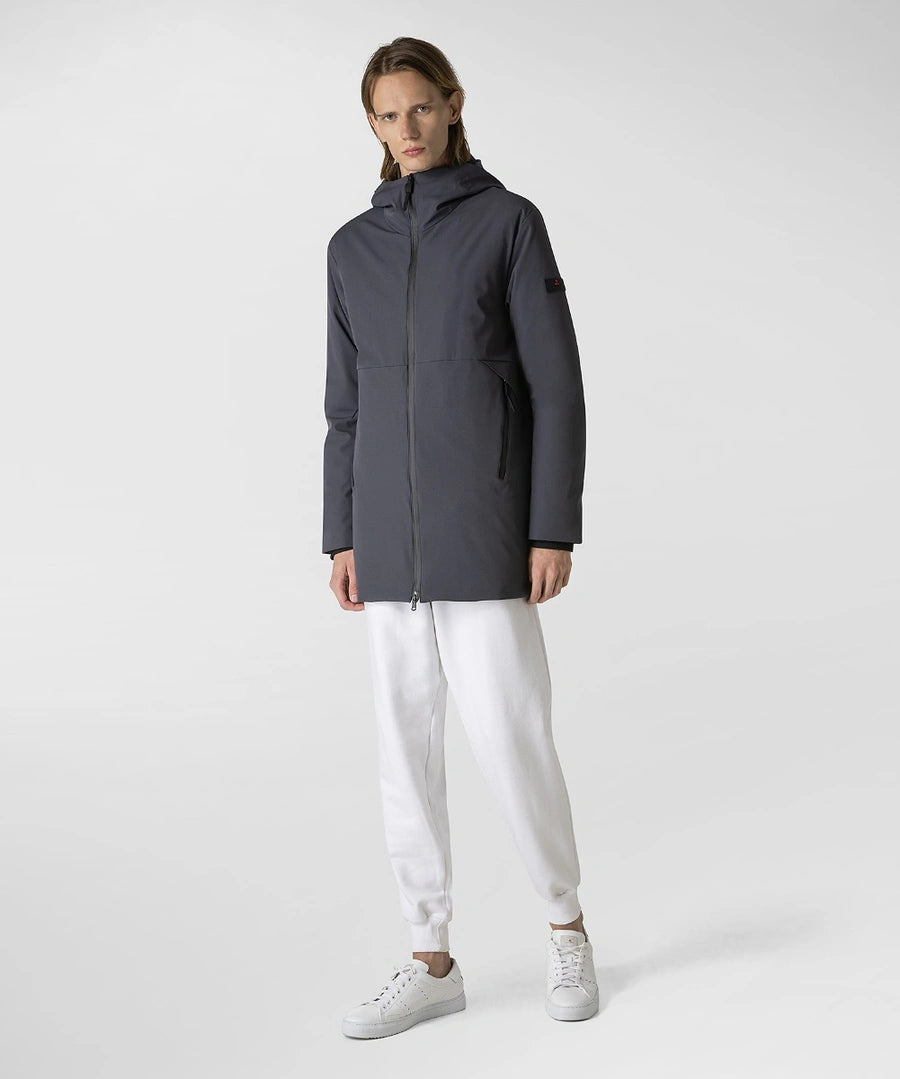 Trench Liscio con Cappuccio Peuterey / Grigio - Ideal Moda