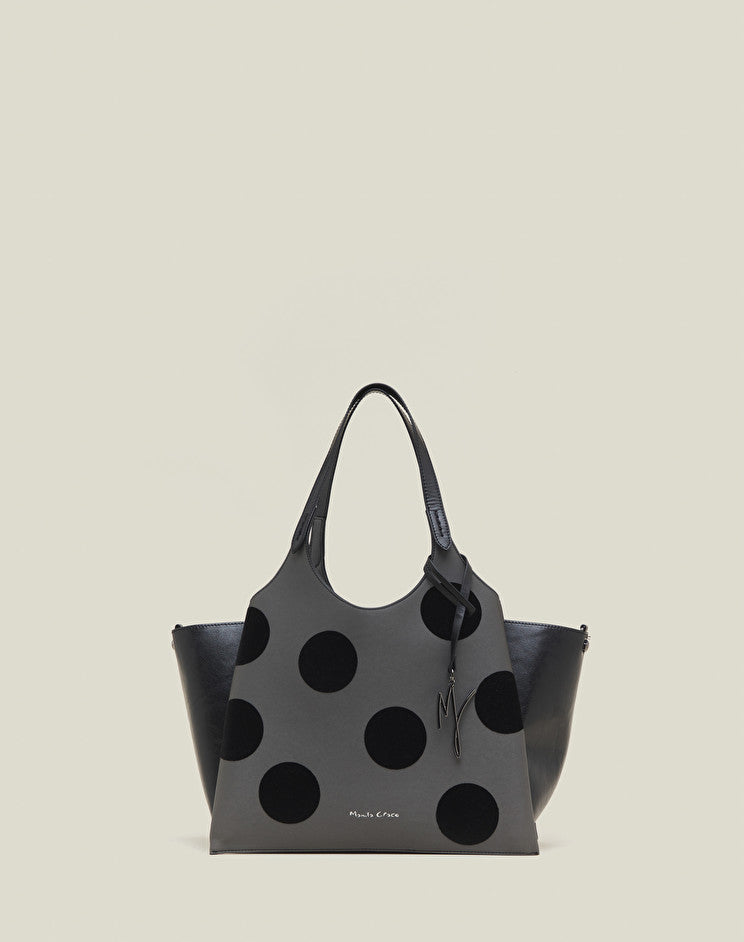 Borsa con Fantasia a Pois Manila Grace / Grigio - Ideal Moda