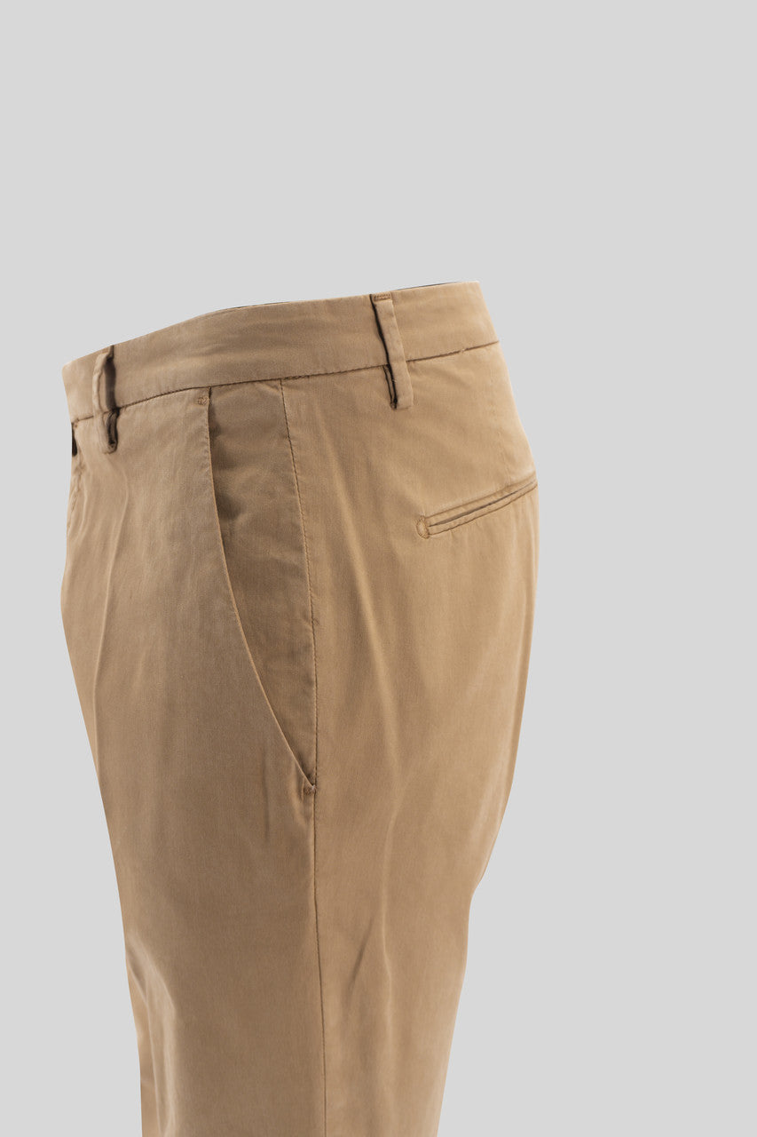 Pantalone Slim Fit in Morbido Cotone / Beige - Ideal Moda