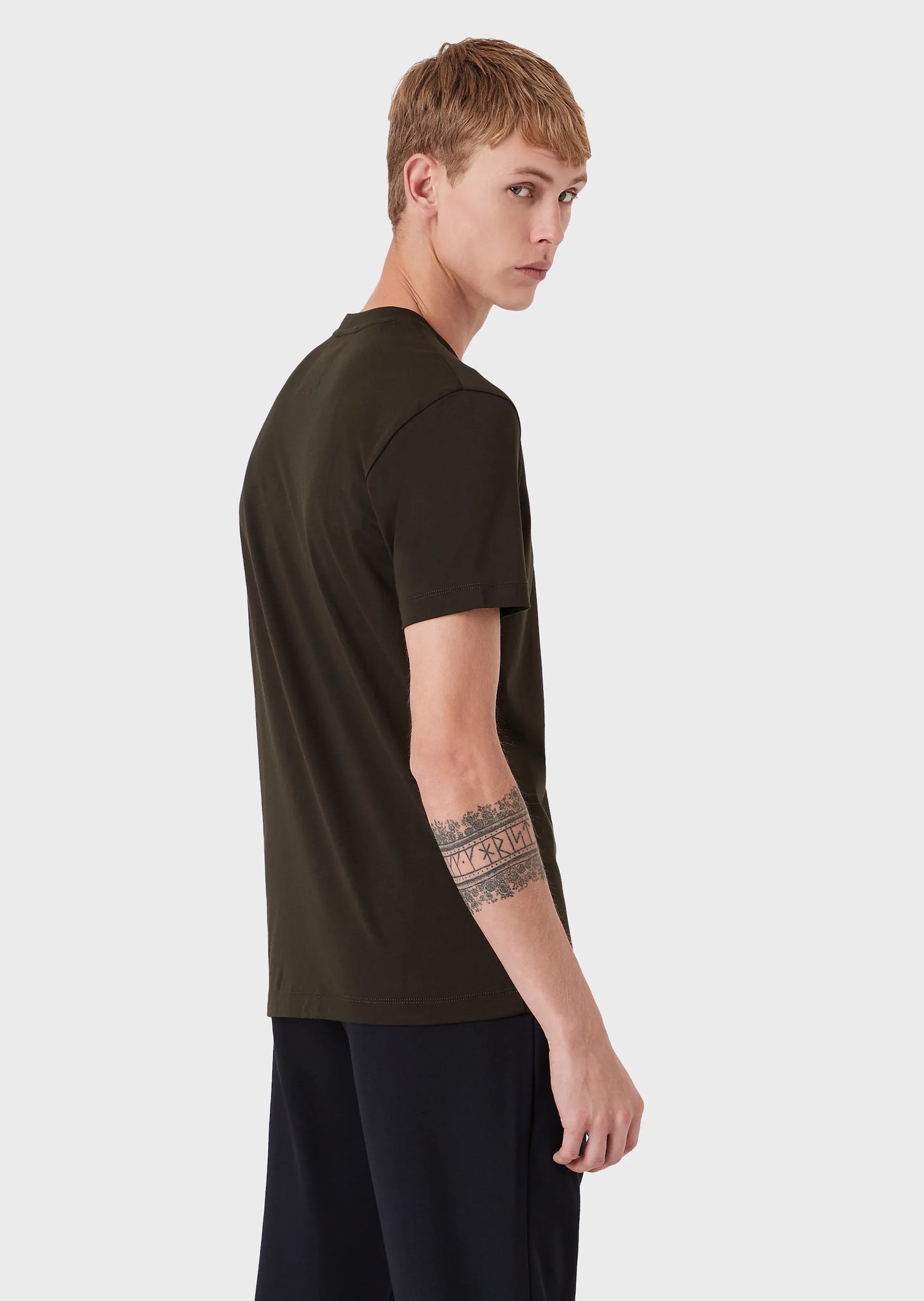 T-Shirt in Pima con Logo Emporio Armani / Verde - Ideal Moda