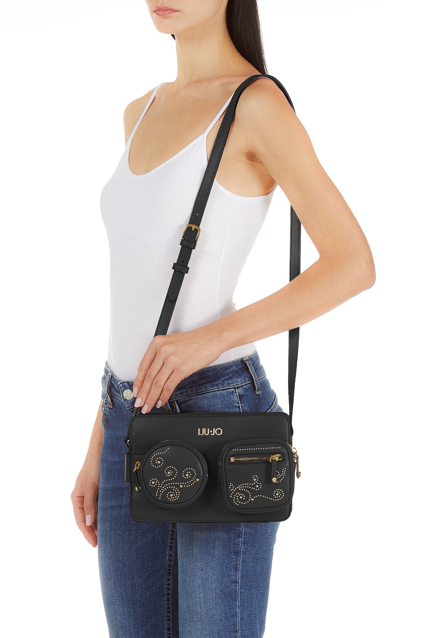 Borsa a Tracolla con Applicazioni Liu Jo / Nero - Ideal Moda