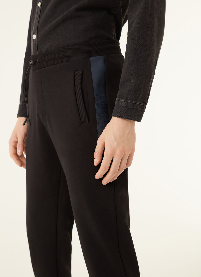Pantaloni in Felpa con Scritta Transfer / Nero - Ideal Moda