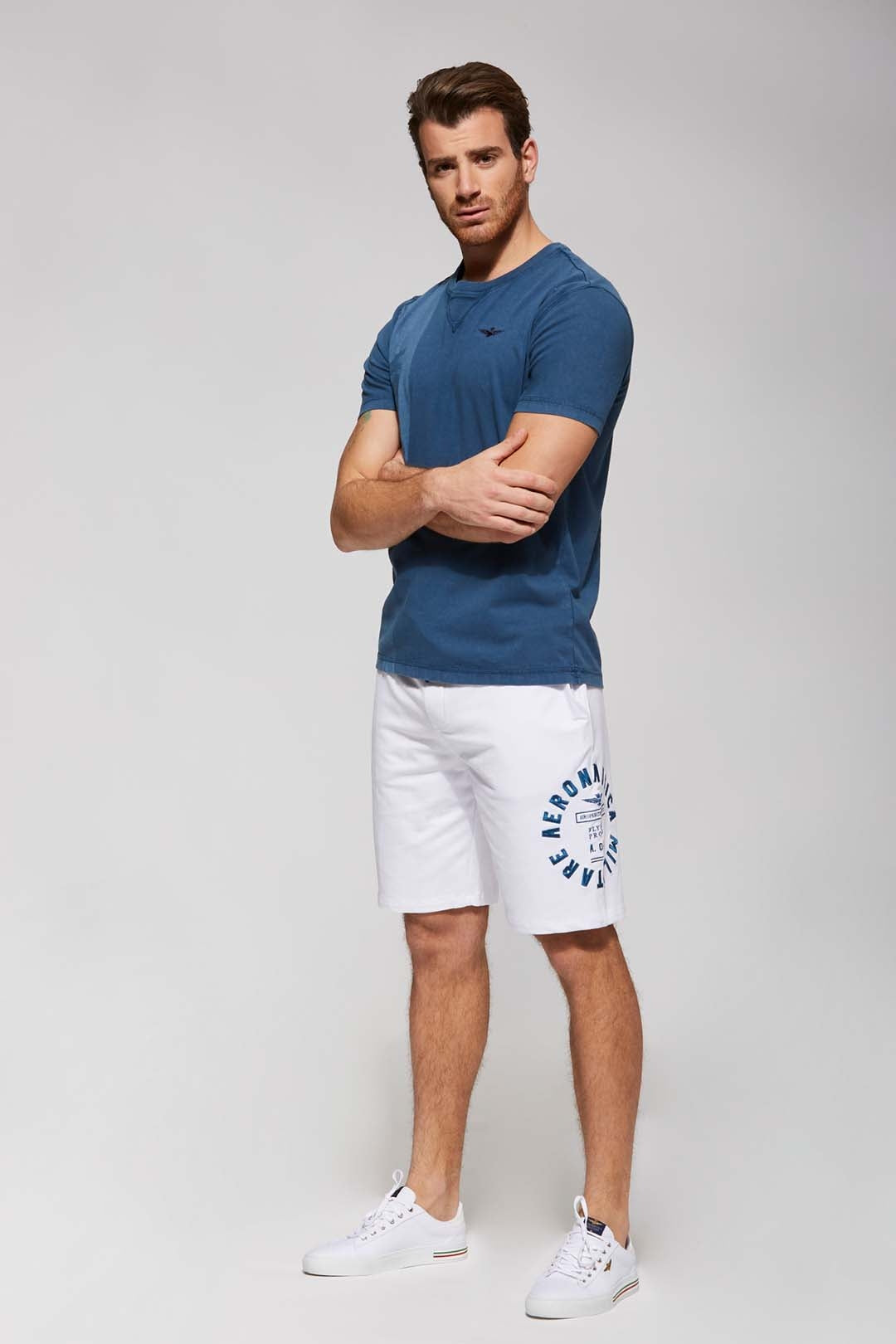 Bermuda sportivo in felpa / Bianco - Ideal Moda