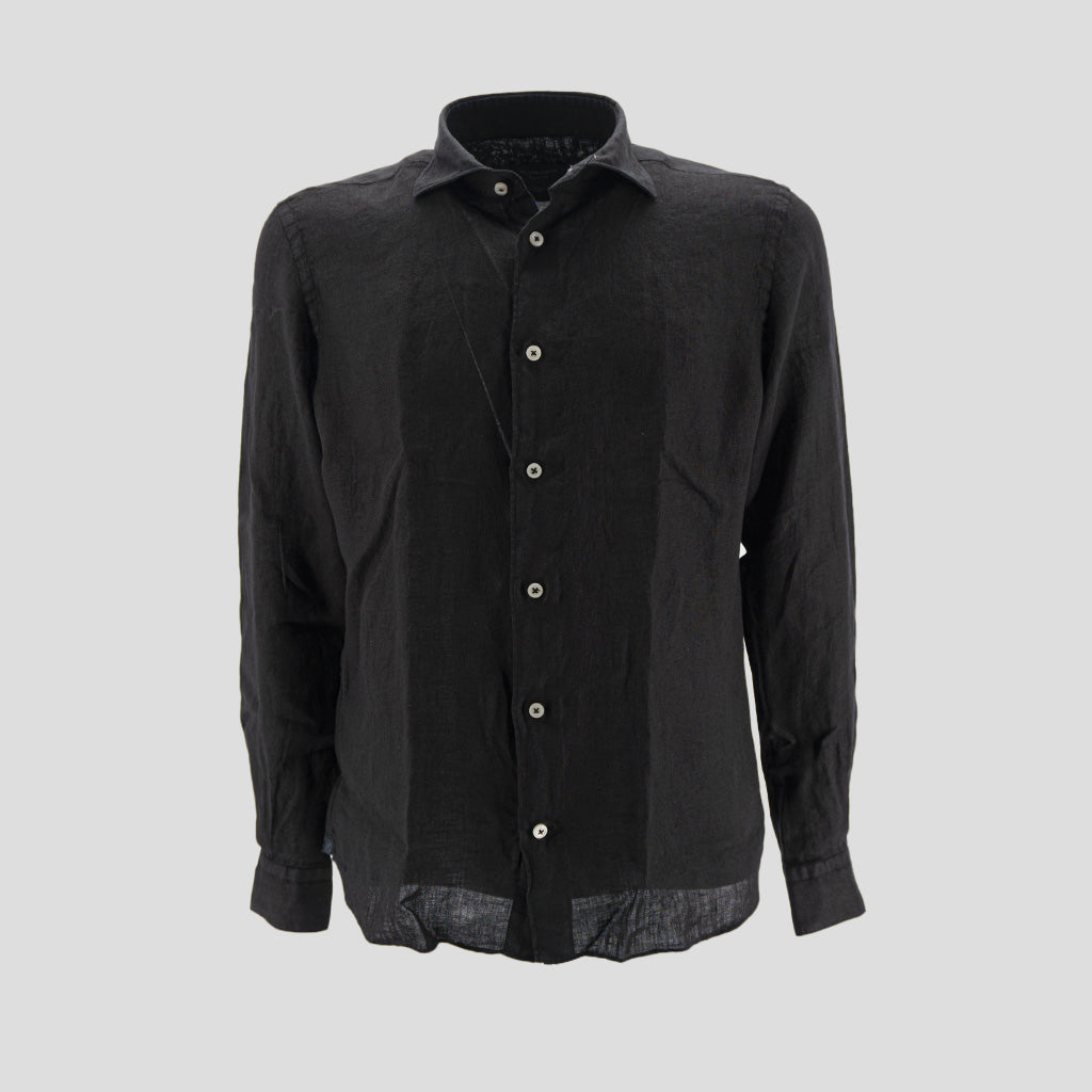 Camicia in Puro Lino / Nero - Ideal Moda