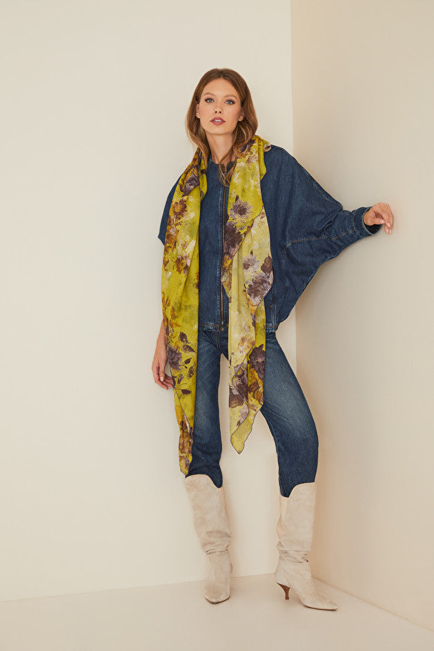 Foulard a Trapezio con Fantasia Manila Grace Giallo