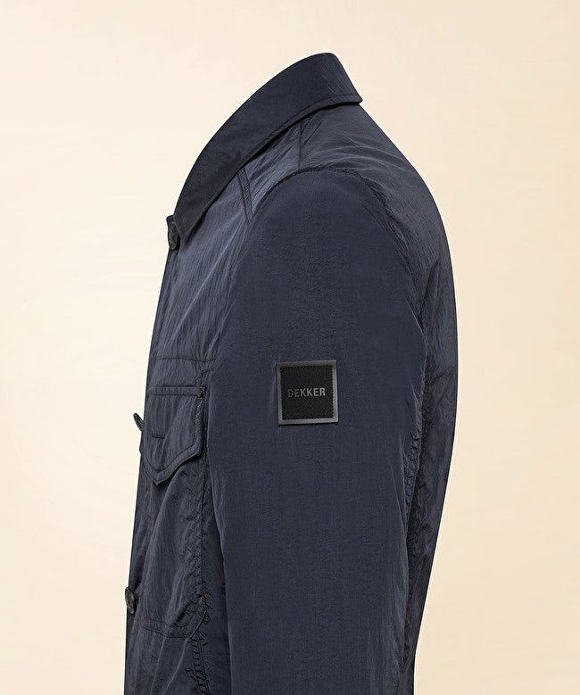 Field jacket effetto stropicciato / Blu - Ideal Moda