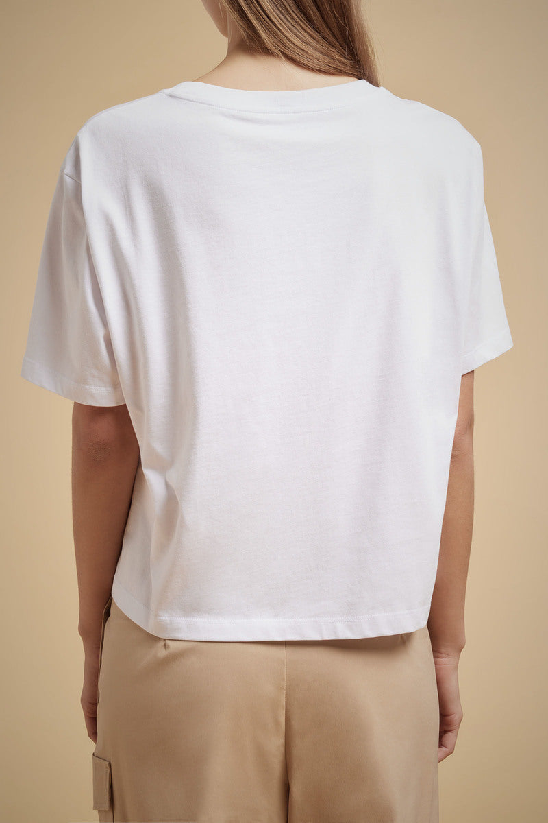 T-Shirt con Stampa Liviana Conti / Bianco - Ideal Moda