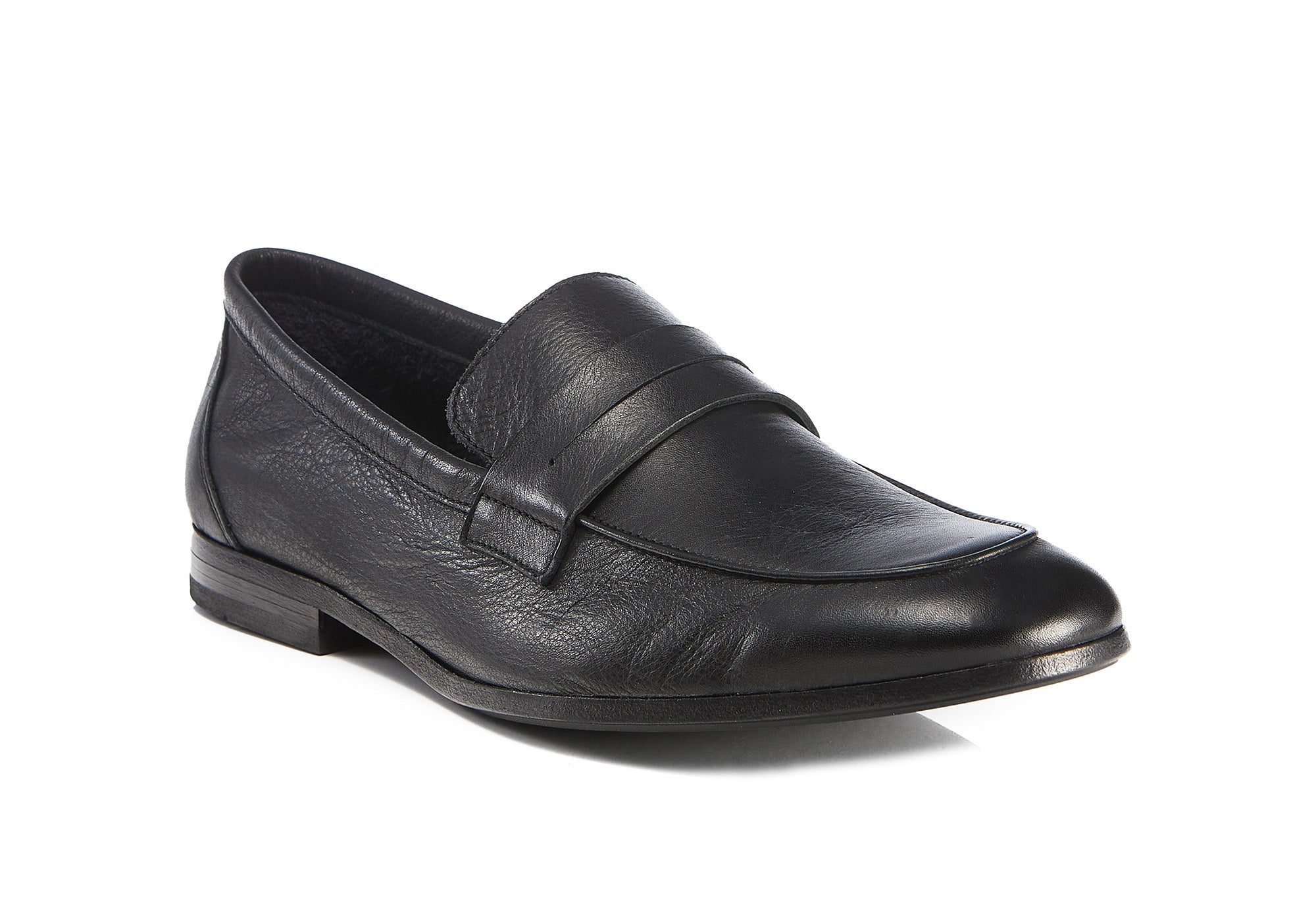 Mocassino effetto guanto in pelle / Nero - Ideal Moda