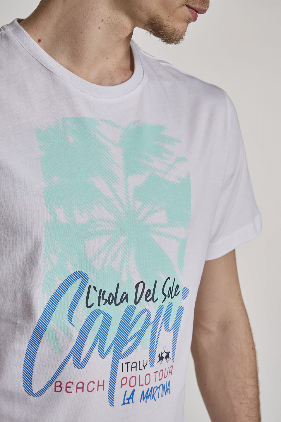 T-Shirt La Martina con Stampa / Bianco - Ideal Moda