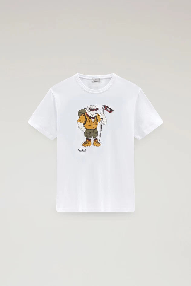 T-Shirt con Stampa Woolrich / Bianco - Ideal Moda