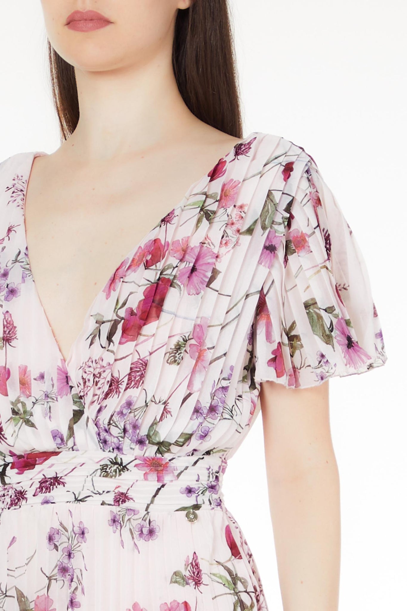 Abito Plissettato con Fantasia Liu Jo Rosa