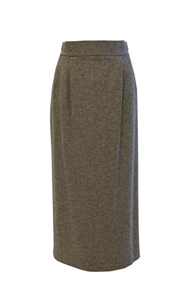 Gonna con Spacco al Fondo / Beige - Ideal Moda