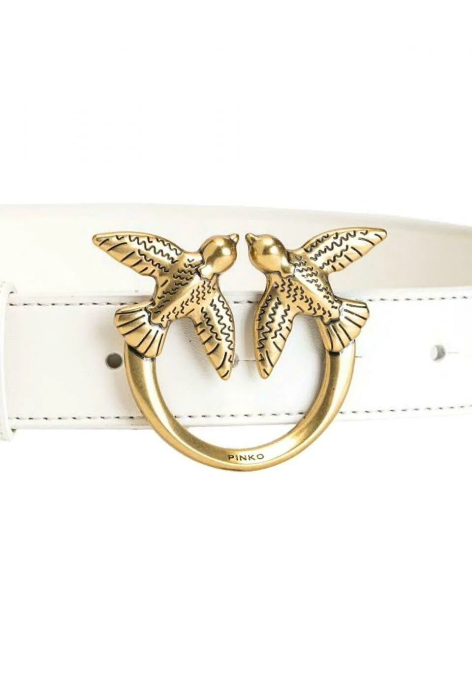 Cintura Pinko Love Birds in Pelle H3 / Avorio - Ideal Moda