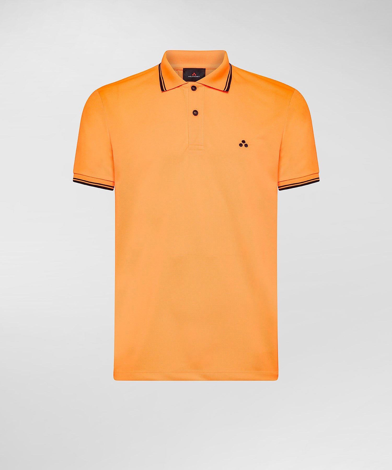 Polo in Piquet Fluo con Dettagli Grafici / Arancione - Ideal Moda