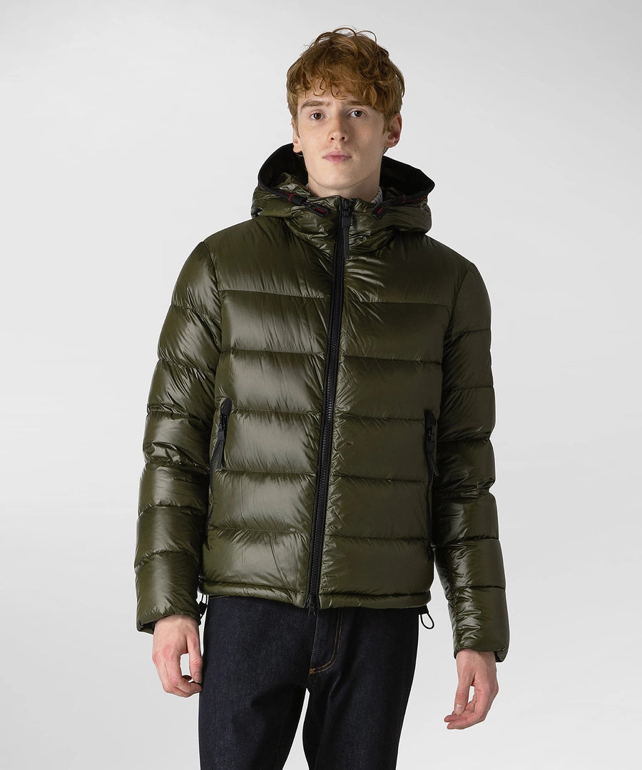 Piumino in Nylon con Cappuccio Peuterey / Verde - Ideal Moda