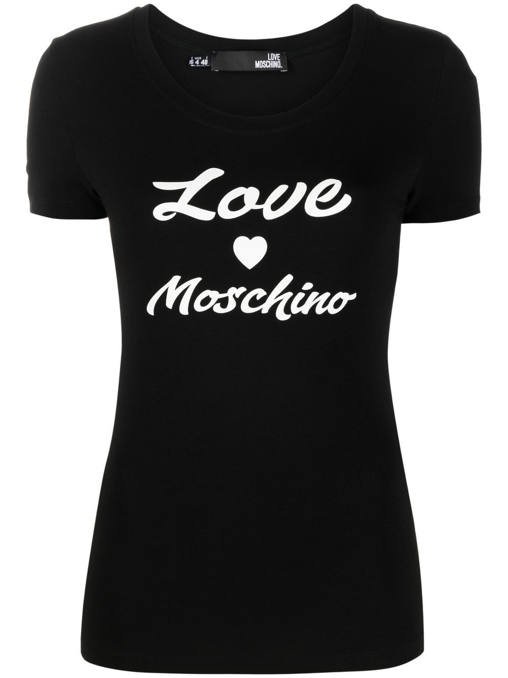 T-Shirt in Cotone Stretch con Logo Love Moschino / Nero - Ideal Moda