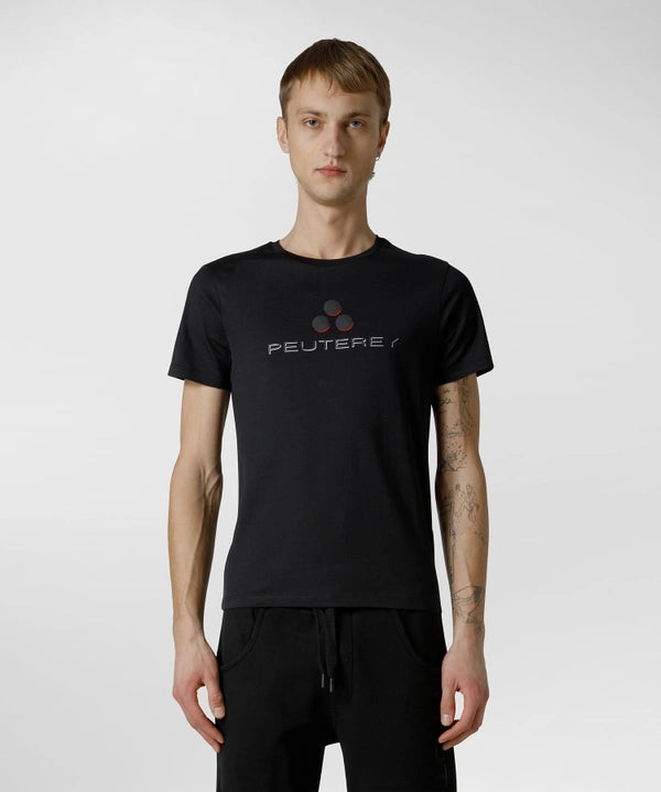 T-Shirt con Stampa Frontale Peuterey / Nero - Ideal Moda
