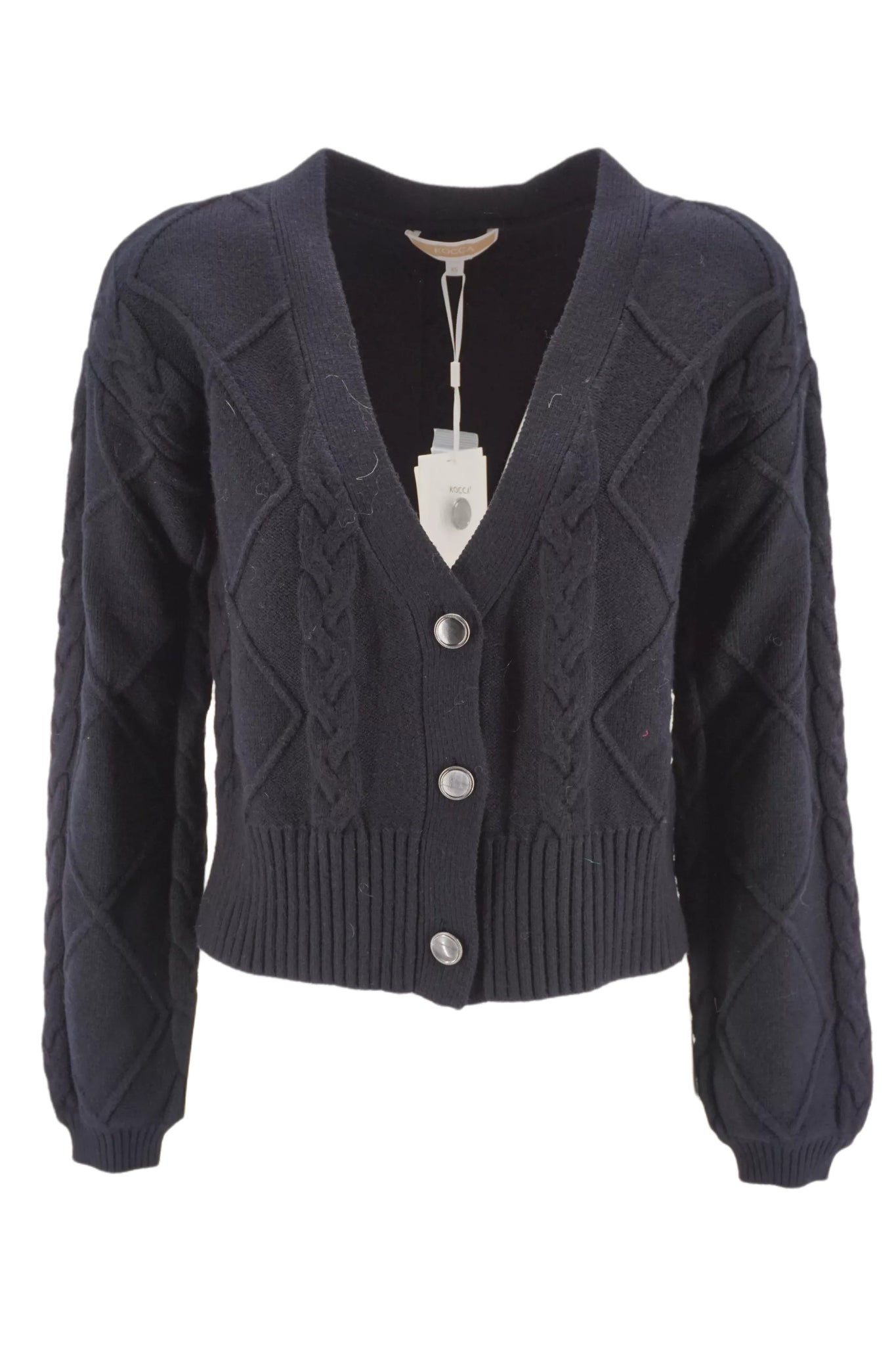 Cardigan con Tramatura Kocca / Nero - Ideal Moda