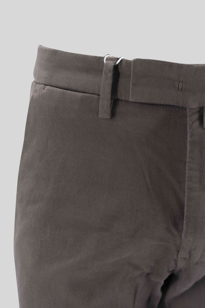 Pantalone in Cotone Tramato / Marrone - Ideal Moda