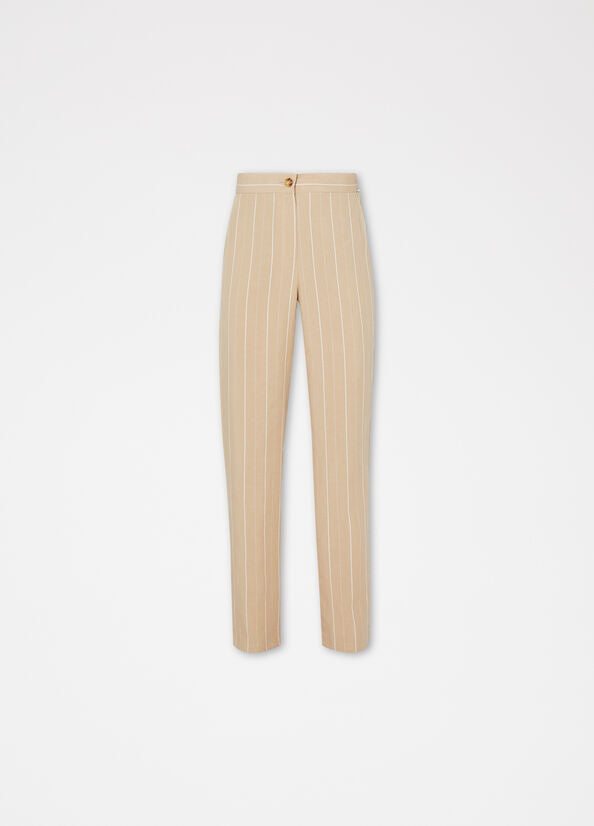 pantalone di lino a righe
