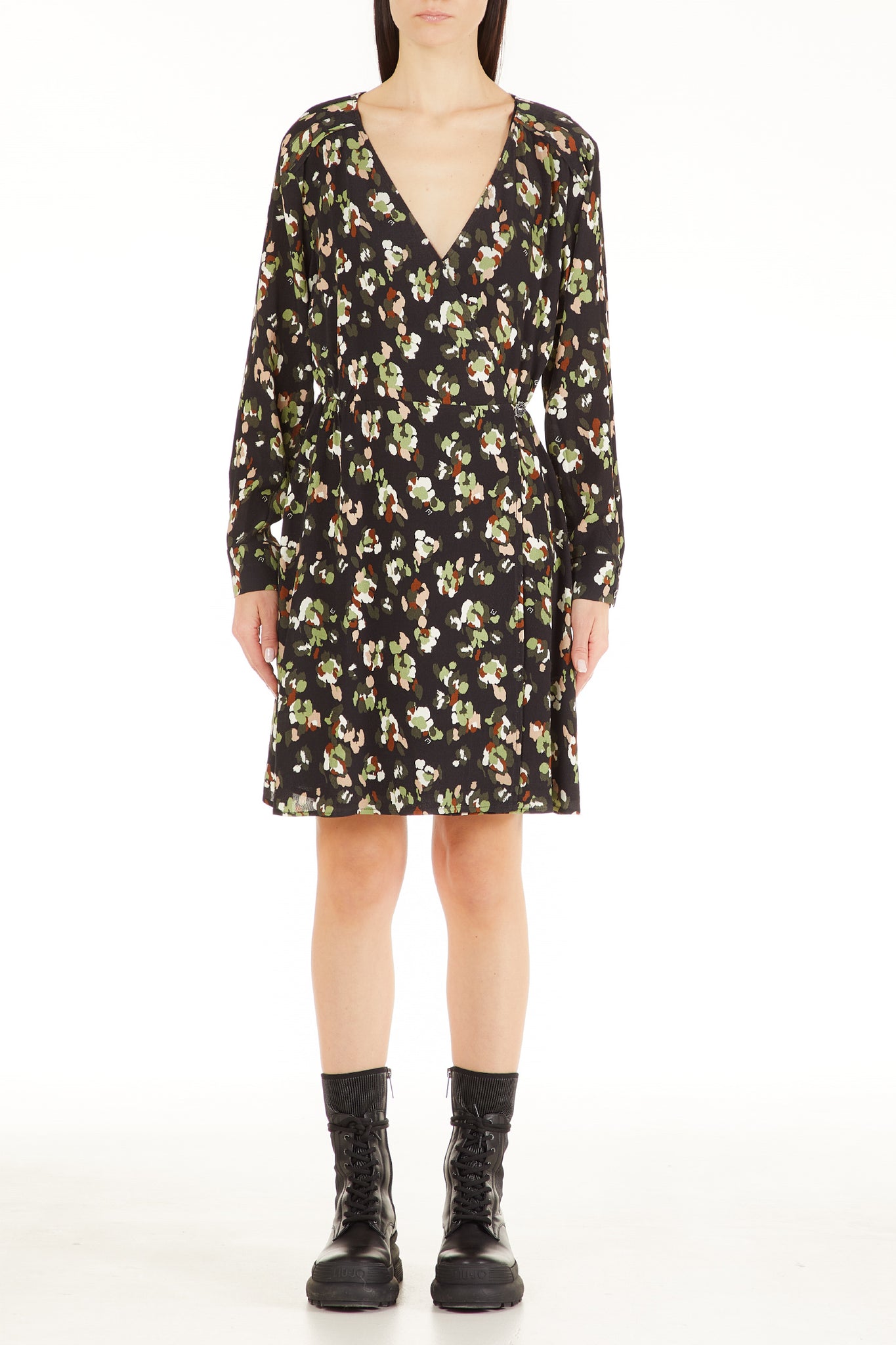 Abito con Fantasia Liu Jo / Nero - Ideal Moda