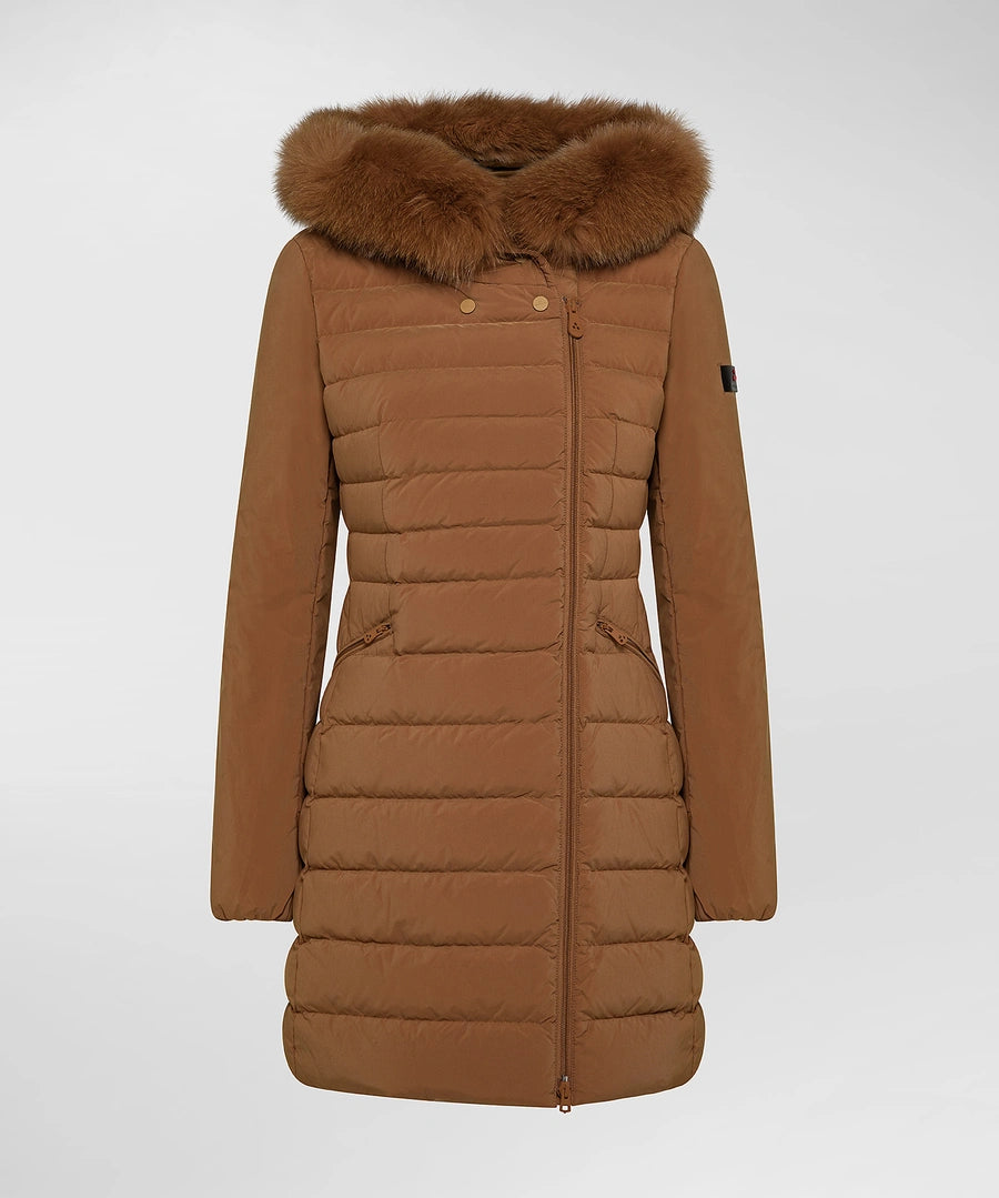 Piumino Slim con Pelliccia Peuterey / Beige - Ideal Moda