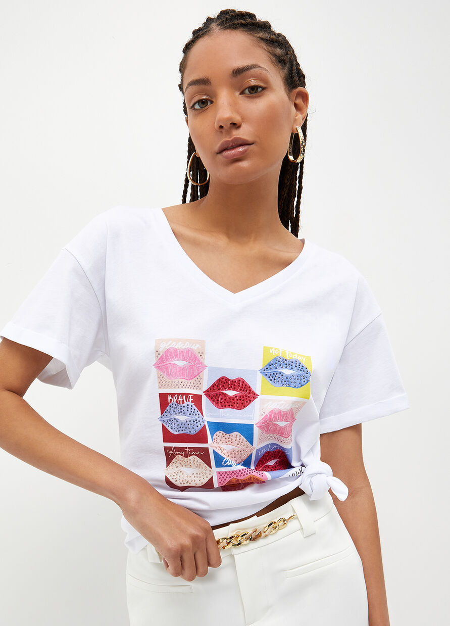 T-Shirt con Stampa Liu Jo / Bianco - Ideal Moda