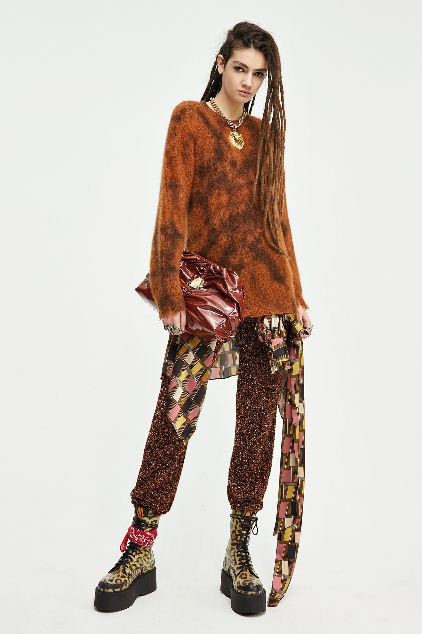 Maglia Aniye By girocollo in Mohair / Marrone - Ideal Moda