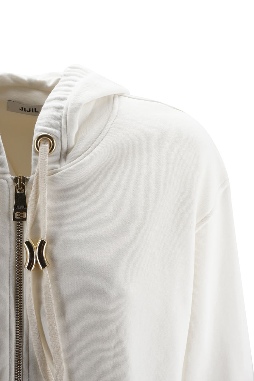 Felpa Jijil con Zip / Bianco - Ideal Moda