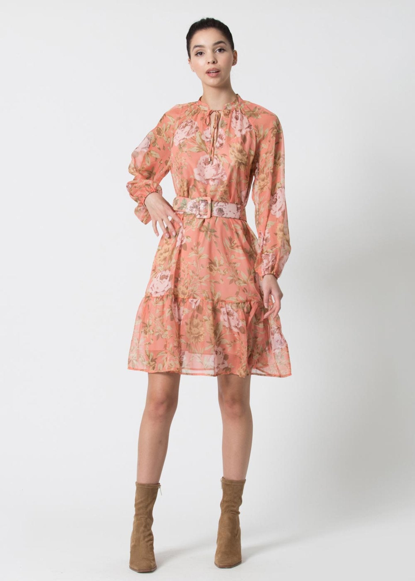 Abito Kocca con Fantasia / Rosa - Ideal Moda