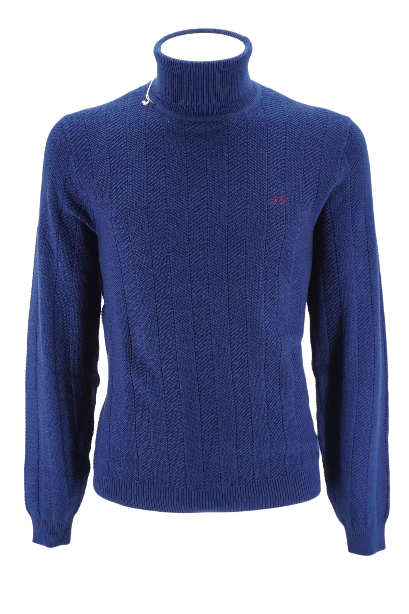 Maglia a Collo Alto con Logo Sun 68 / Blu - Ideal Moda