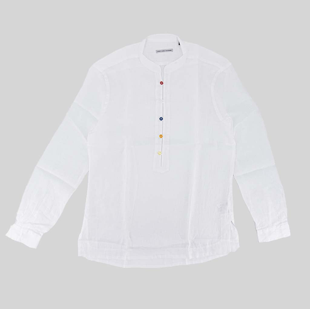 Camicia collo coreano / Bianco - Ideal Moda