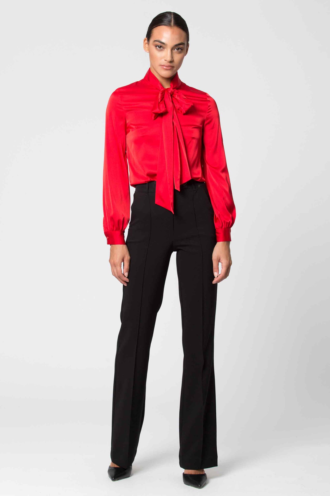 Camicia con Fiocco Kocca / Rosso - Ideal Moda