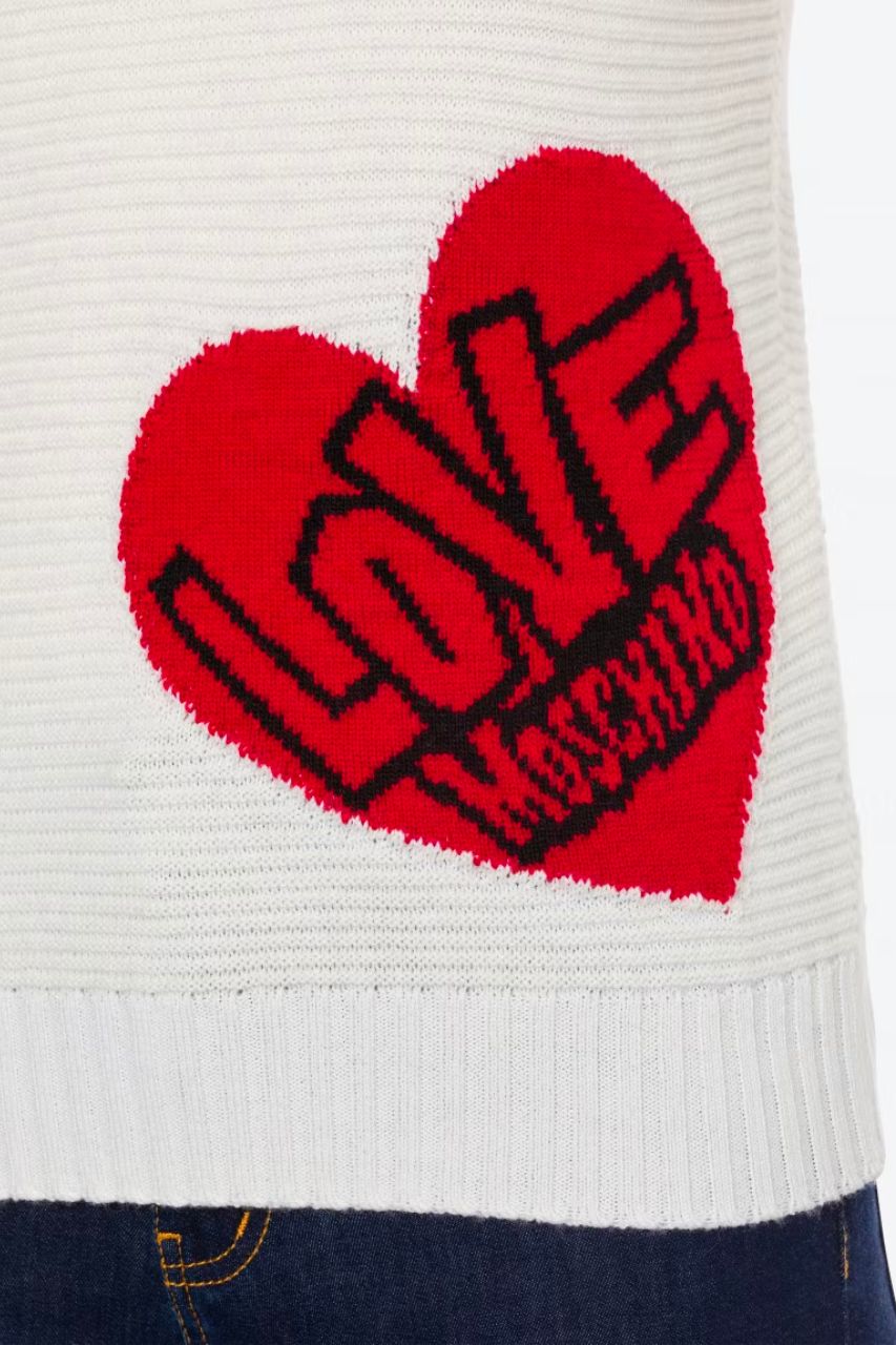 Maglia con Logo Love Moschino / Bianco - Ideal Moda