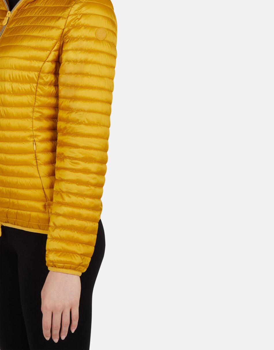 Giubbino Trapuntato con Cappuccio / Giallo - Ideal Moda