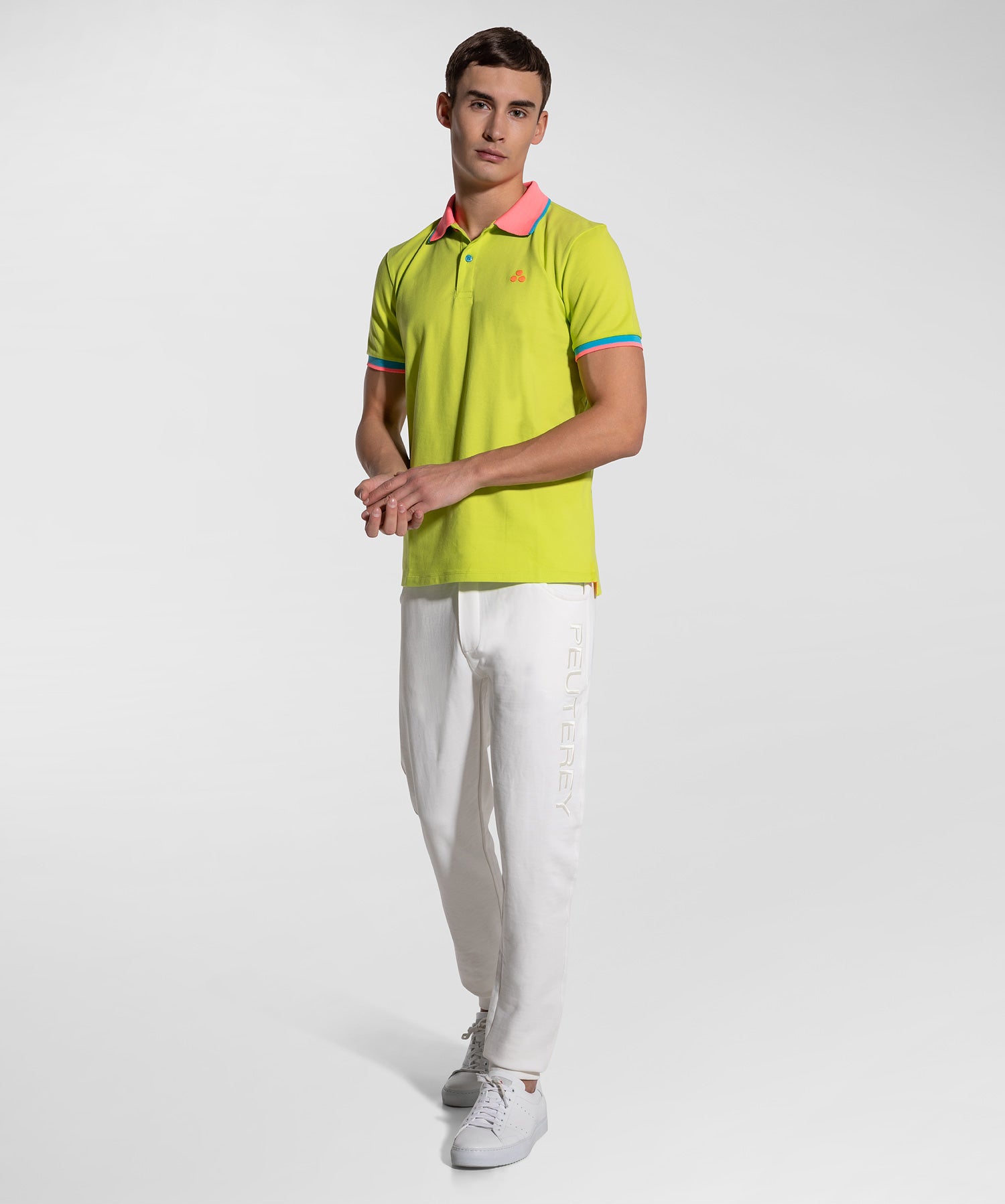 Polo in Piquet con Dettagli Fluorescenti / Giallo - Ideal Moda